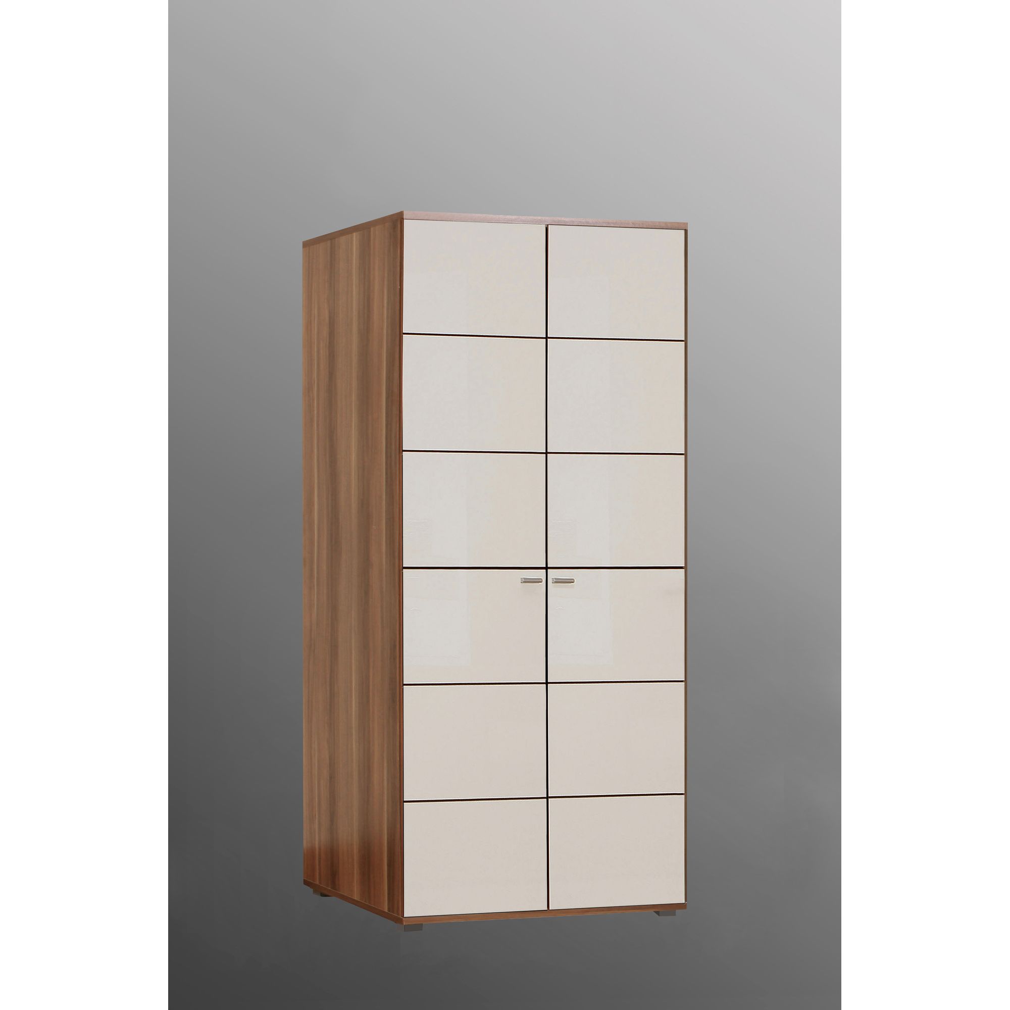 Ideal Furniture Anemone Two Door Wardrobe - Walnut White Gloss at Tesco Direct