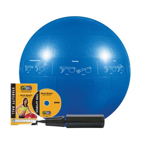 Image of Gofit Professional 55cm Core Stability Ball With Training Dvd (blue)