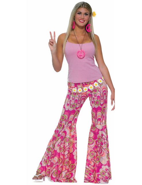 Image of Adult 60s Flower Power Bell Bottoms