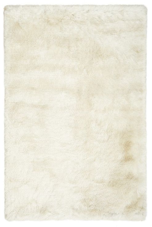 Image of Husain International Plain Ivory Shag Rug - 180cm X 120cm (5 Ft 11 In X 3 Ft 11 In)