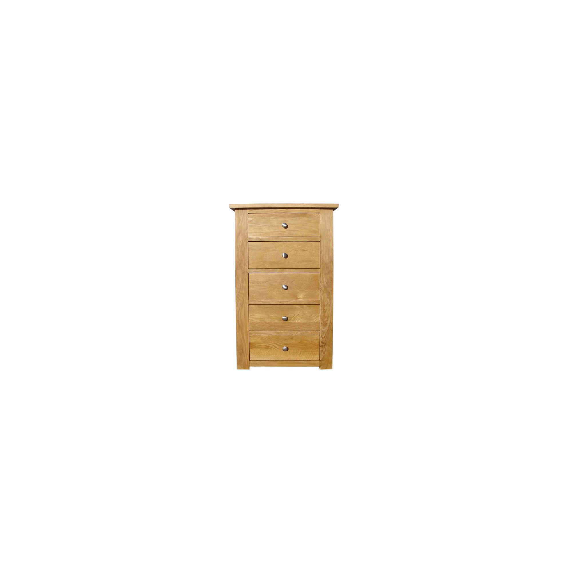 Home Zone Furniture Lincoln Oak 2009 Five Drawers Wellington Chest at Tesco Direct