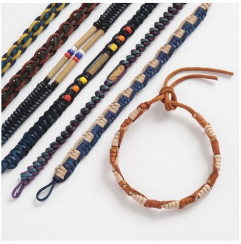 Image of Leather Friendship Bracelet For Boys