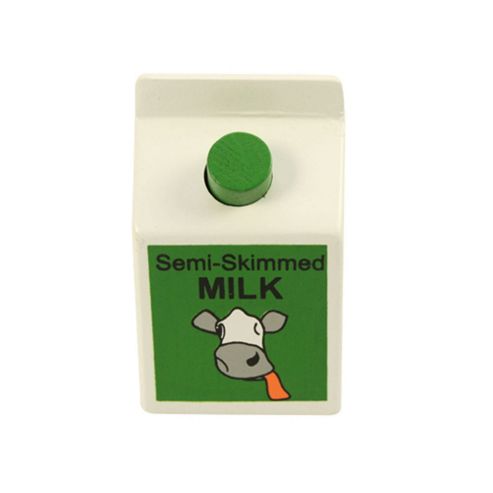 Image of Bigjigs Toys Bjf109 Wooden Play Food Milk Carton (pack Of 2)
