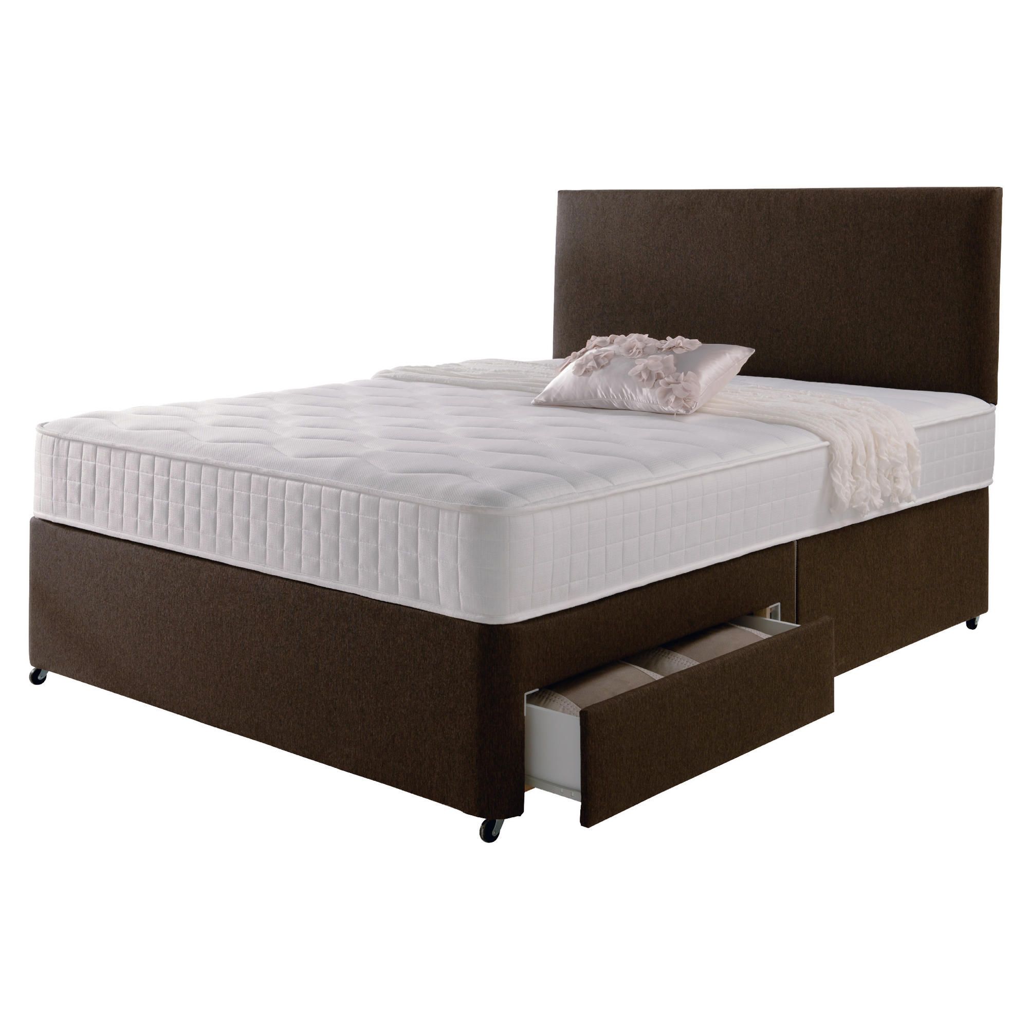 Rest Assured Memory 4 Drawer Double Divan and Headboard Chestnut at Tesco Direct
