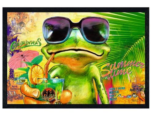 Image of Michael Tarin Black Wooden Framed Summertime Frog Poster