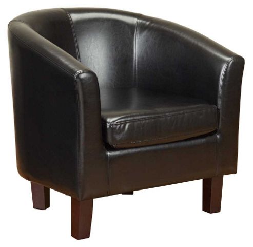 Image of Pu Leather Tub Chair In Black