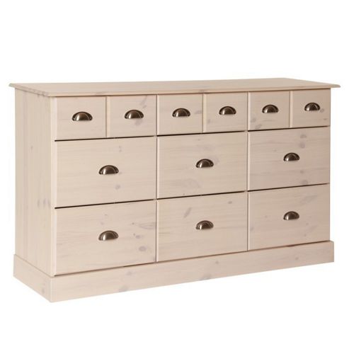 Image of Altruna Terra 3 Over 6 Drawer Chest - White Wash Pine
