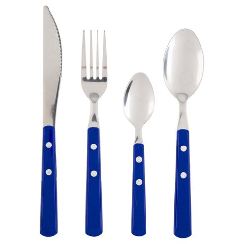 Image of Country Casual Blue 16 Piece Cutlery Set