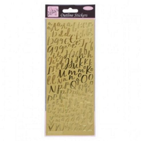 Image of Outline Stickers Modern Alphabet Gold