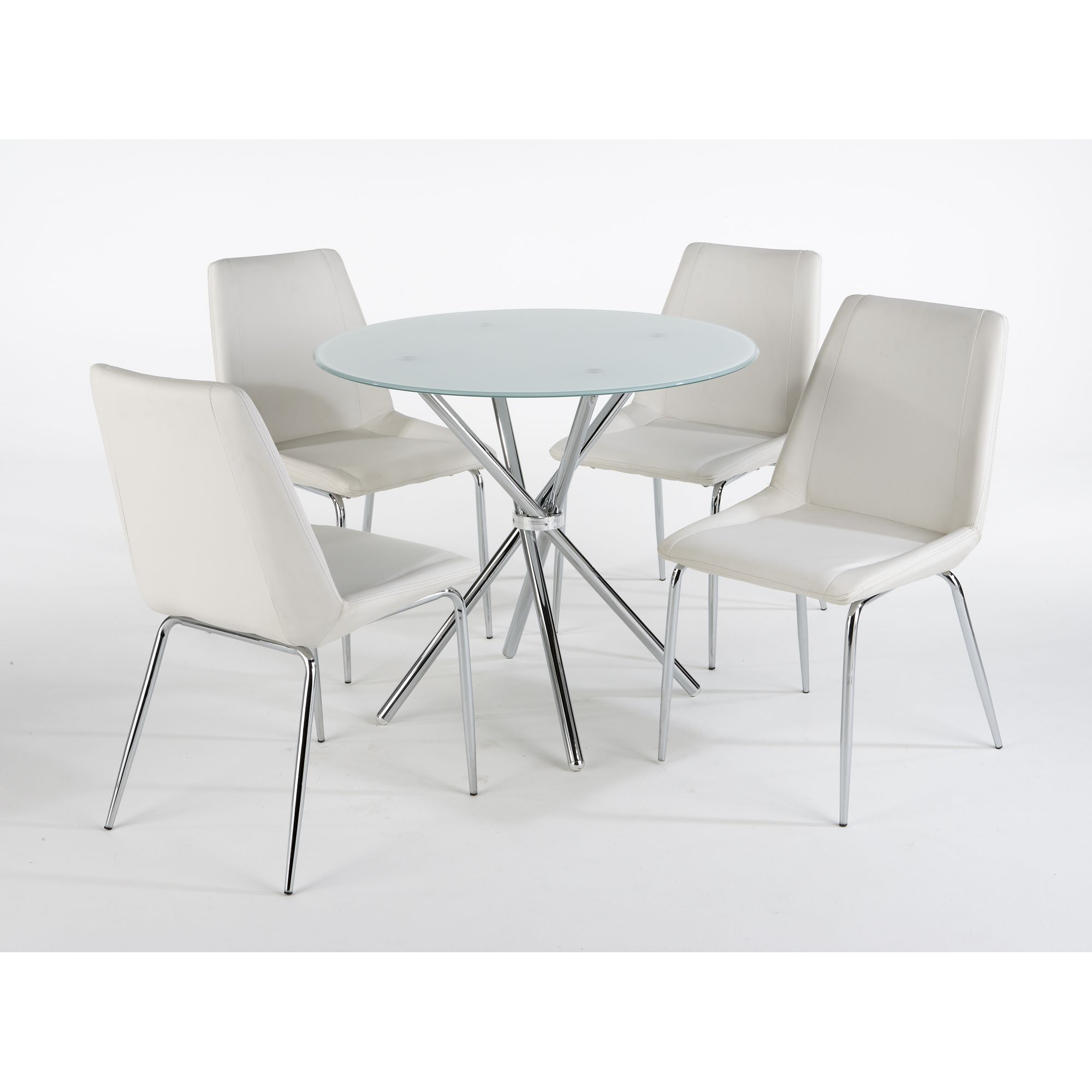 Elements Miami 5 Piece Dining Table Set - Frosted White at Tesco Direct