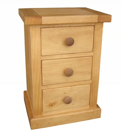 Image of Thorndon Kempton Bedroom Small 3 Drawer Bedside Table