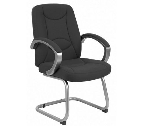 Image of Office Basics Lucca Fabric Visitor Chair - Charcoal