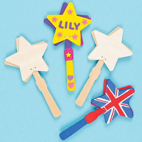 Image of Wooden Star Craft Clappers (pack Of 4)