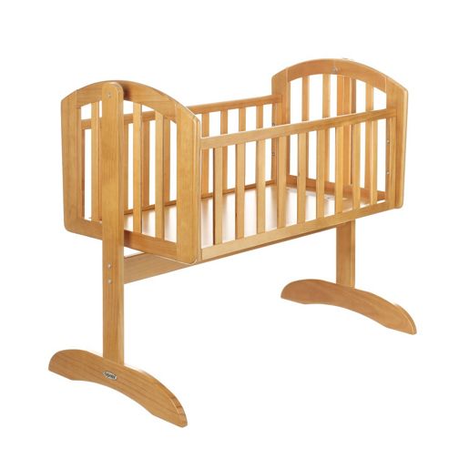 Image of Obaby Sophie Swinging Crib & Mattress - Country Pine
