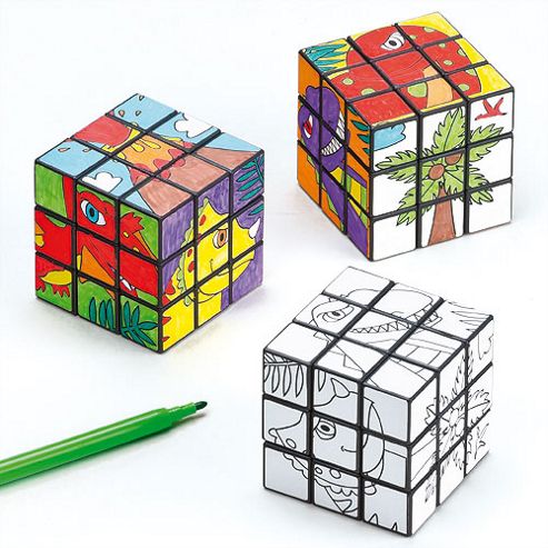 Image of Dinosaur Colour In Puzzle Boxes For Children (pack Of 2)