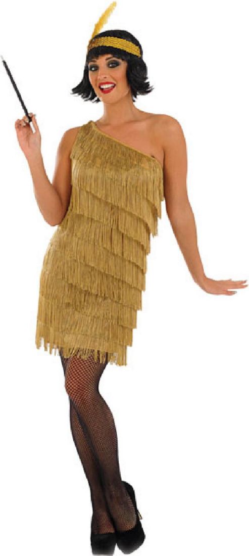 Image of Gold Flapper Dress - Adult Costume Size: 12-14