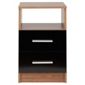 Jazz 2 Drawer Bedside Cabinet Walnut & Black Gloss