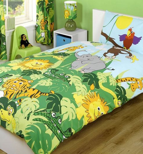 Image of Jungle Toddler Bedding With Lions, Tigers And Monkeys