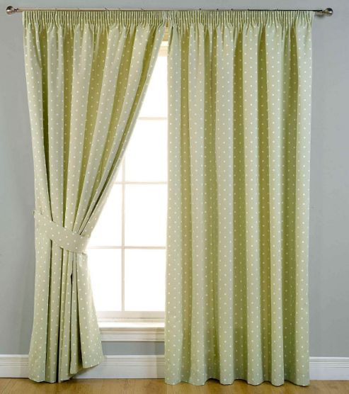 Image of Dotty Ready Made Blackout Curtains - Green
