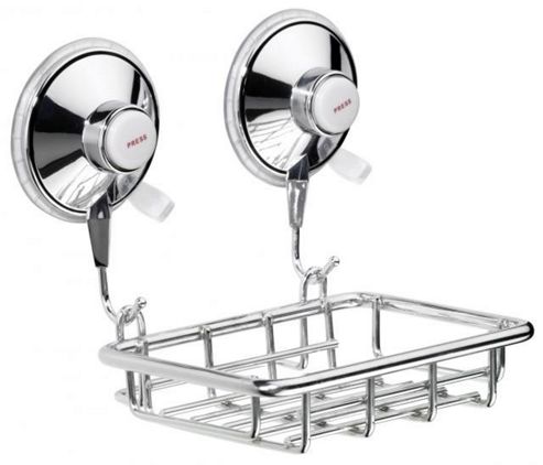 Image of Sanwood Tray In Chrome With Suction Cups
