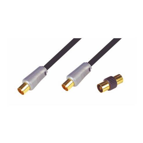 Image of Nikkai High Quality Coax Aerial Lead Cable Gold 0.75m