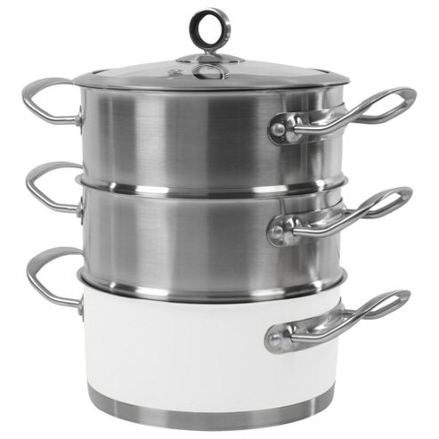 Image of Morphy Richards Accents 3 Tier Steamer, White