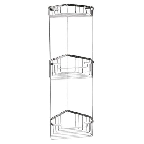 Image of Gedy Triple Corner Basket In Chrome