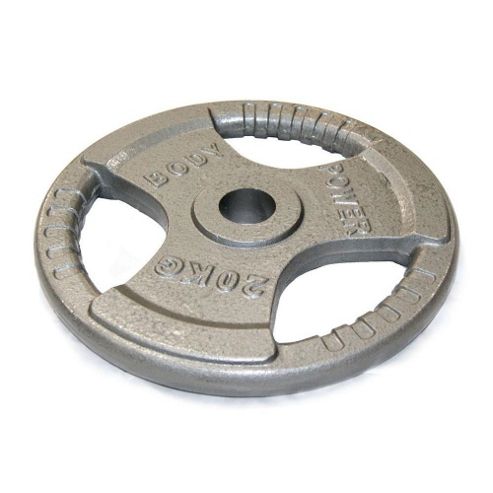 Image of Body Power Tri-grip Cast Iron Olympic Discs - 20kg (x2)