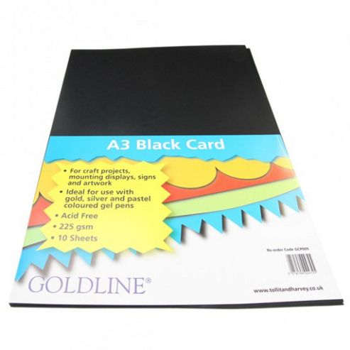 Image of Black Card A3 225gsm - 10 Pk