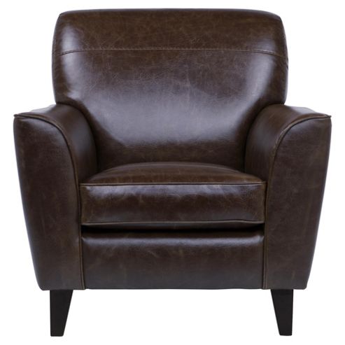 Image of Byron Leather Occasional Chair, Walnut