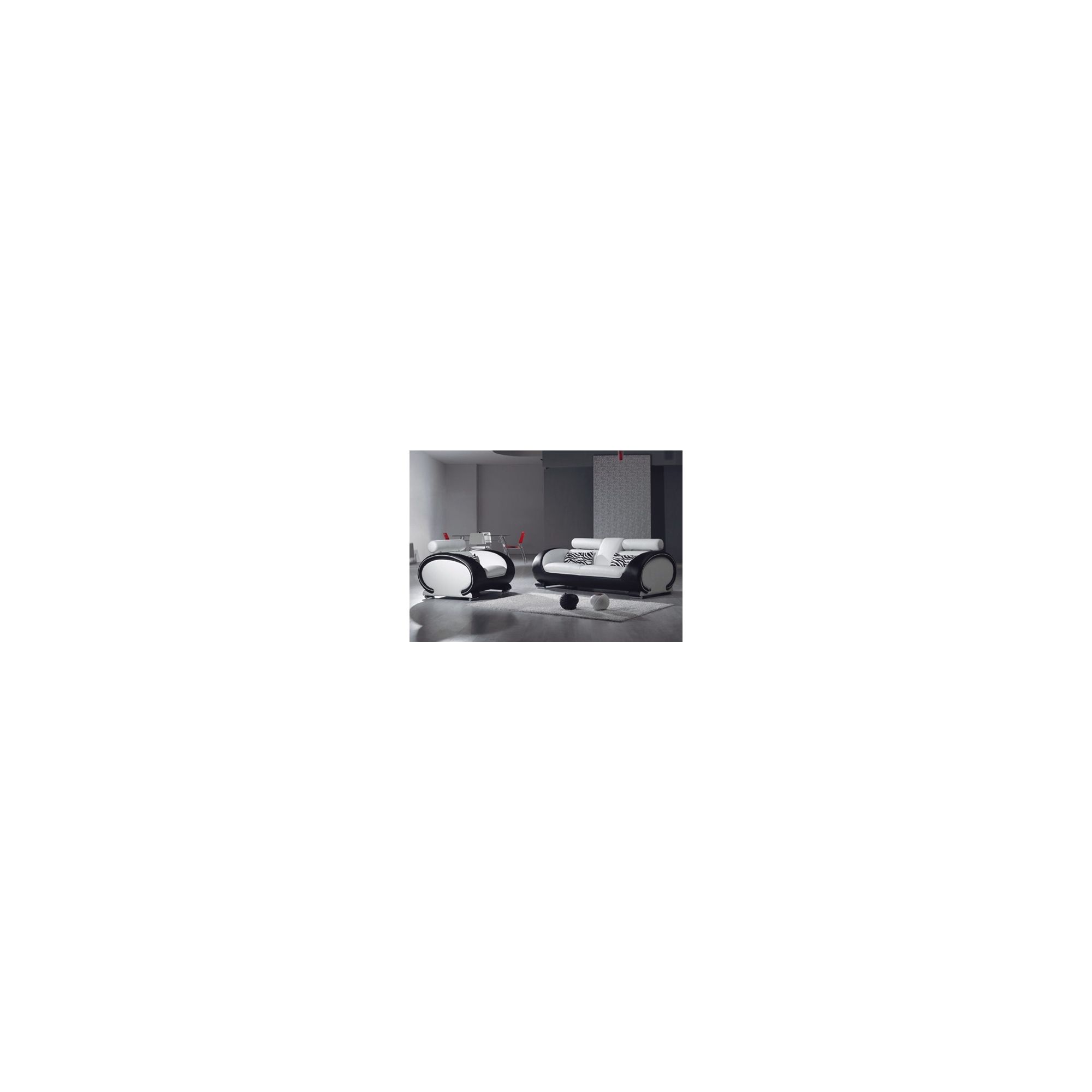 Giomani Designs Gio Two Seater Sofa - Black and White at Tesco Direct
