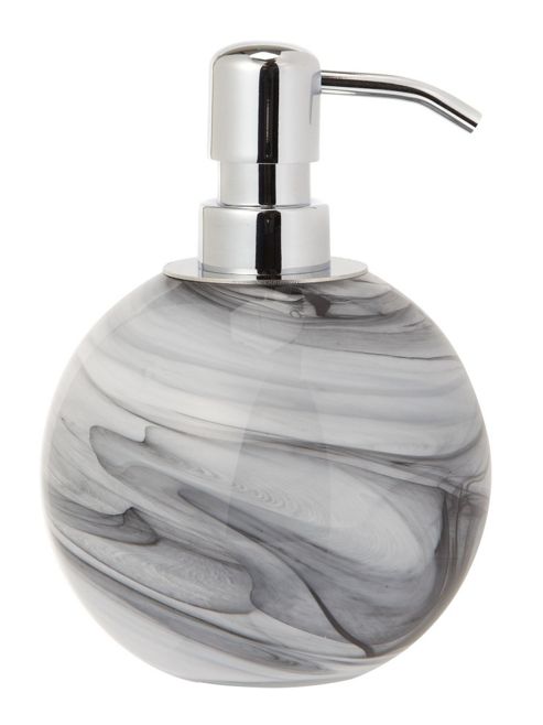 Image of Casa Couture Glass Marble Effect Soap Dispenser In Grey