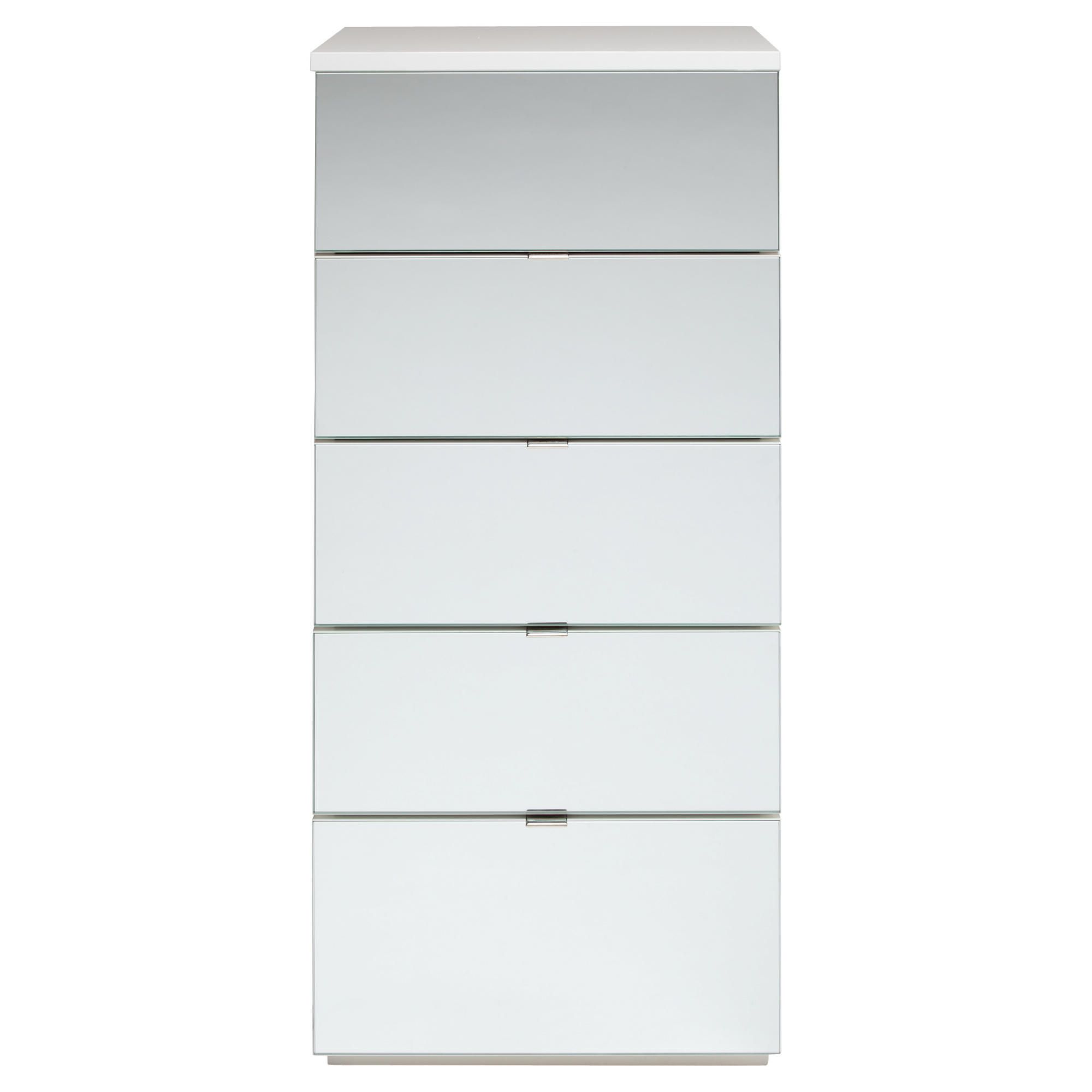 Palermo Tall Boy Chest White Mirrored at Tesco Direct