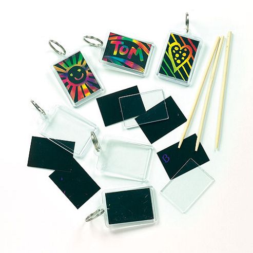 Image of Scratch Art Keyrings (pack Of 6)
