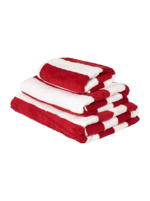 Image of Nautical Red Wide Stripe Hand Towel