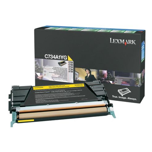Image of Lexmark toner Cartridge(c734a1yg) - Yellow
