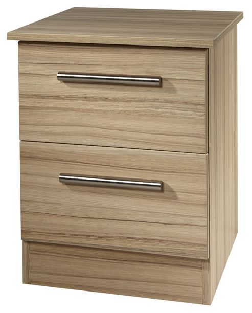Image of Welcome Furniture Contrast 2 Drawer Bedside Table - Cocobola