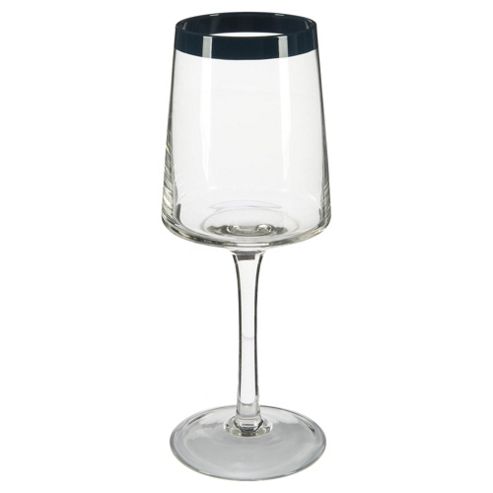 Image of Blue Banded Glass Wine