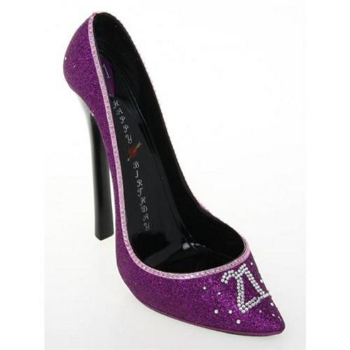 Image of Stiletto - Wine Lover Shoe Bottle Holder - 21st Birthday - Purple