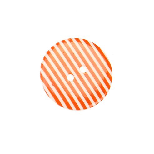 Image of Buttons 20mm - Striped Orange/white