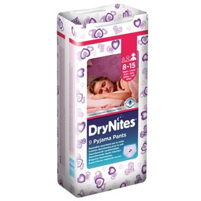 image 1 of Huggies DryNites Bedwetting Pyjama Nappy Pants Girls 8-15Yr x9