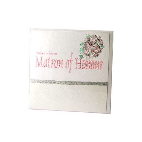 Image of Glitter Words Matron Of Honour Thank You Card
