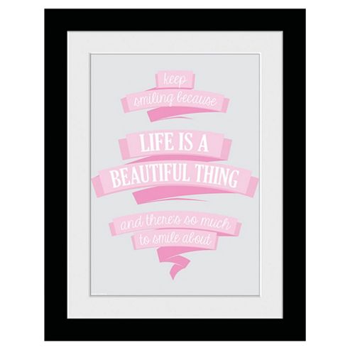 Image of Life Is Beautiful Framed Print, 30x40cm