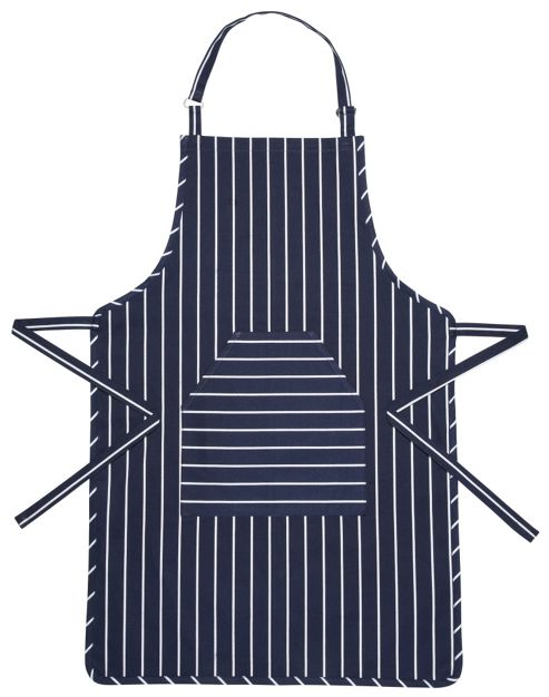 Image of Kitchencraft Butcher's Striped Apron In Blue