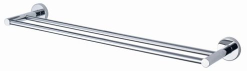 Image of Haceka Kosmos Double Towel Rail In Chrome - 80 Cm