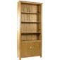 Kelburn Furniture Essentials Cupboard Bookcase in Light Oak Stain and Satin Lacquer