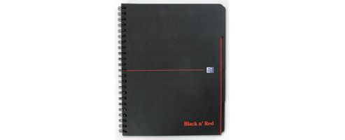 Image of Black N Red Polypropylene Cover Wirebound 90gsm 200pp A4 Plus Project Book