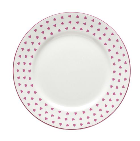 Image of Nina Campbell Single Bone China Tea Plate, Pink Hearts Design
