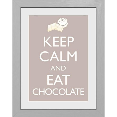 Image of Keep Calm And Eat Chocolate Framed Print, 30x40cm