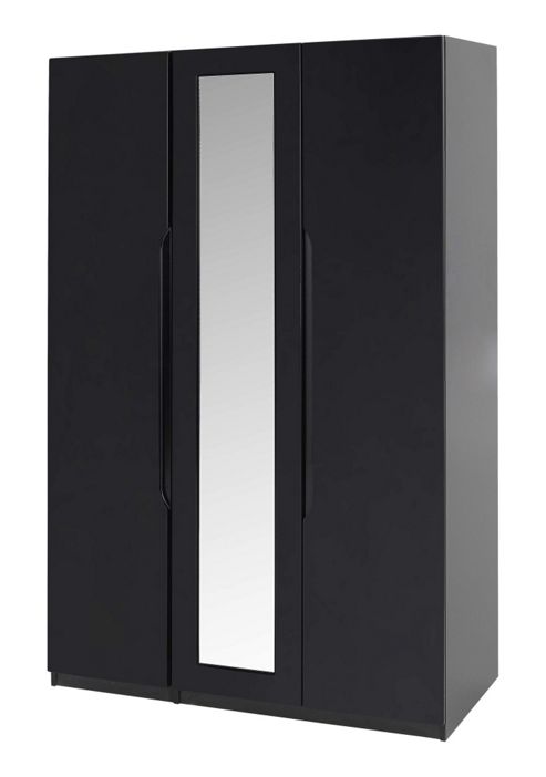 Image of Alto Furniture Visualise Orient Three Door Wardrobe In High Gloss Black